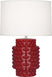 Oxblood Glazed Textured Ceramic with Fondine Fabric Shade Glass