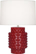 Oxblood Glazed Textured Ceramic with Fondine Fabric Shade Glass