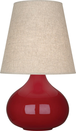 Buy oxblood-glazed-ceramic-with-buff-linen-shade-glass June Lamp by Robert Abbey