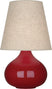 Oxblood Glazed Ceramic with Buff Linen Shade Glass