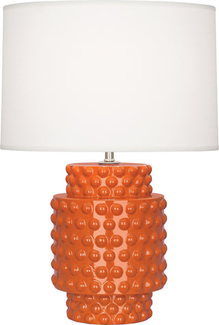 Buy pumpkin-glazed-textured-ceramic-with-fondine-fabric-shade-glass Dolly Lamp by Robert Abbey