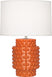 Pumpkin Glazed Textured Ceramic with Fondine Fabric Shade Glass
