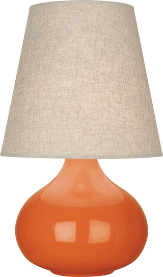 Buy pumpkin-glazed-ceramic-with-buff-linen-shade-glass June Lamp by Robert Abbey
