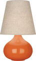 Pumpkin Glazed Ceramic with Buff Linen Shade Glass