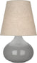 Smoky Taupe Glazed Ceramic with Buff Linen Shade Glass
