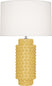 Sunset Yellow Glazed Textured Ceramic with Fondine Fabric Shade Glass