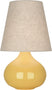 Sunset Yellow Glazed Ceramic with Buff Linen Shade Glass