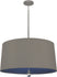 Polished Nickel with Carter Gray Fabric Shade With Ink Blue Lining Glass and Silver/Gray Shade