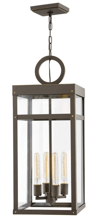 Buy oil-rubbed-bronze-with-clear-glass Porter Outdoor (Damp) Chandelier by Hinkley