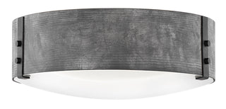 Buy aged-zinc-with-etched-glass Sawyer Outdoor (Damp) Flush Mount Ceiling Light by Hinkley