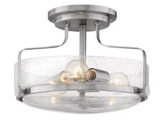 Buy brushed-nickel-with-clear-seedy-glass-and-clear-shade Harper Semi-Flush Mount Ceiling Light by Hinkley