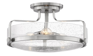 Buy brushed-nickel-with-clear-seedy-glass Harper Flush Mount Ceiling Light by Hinkley