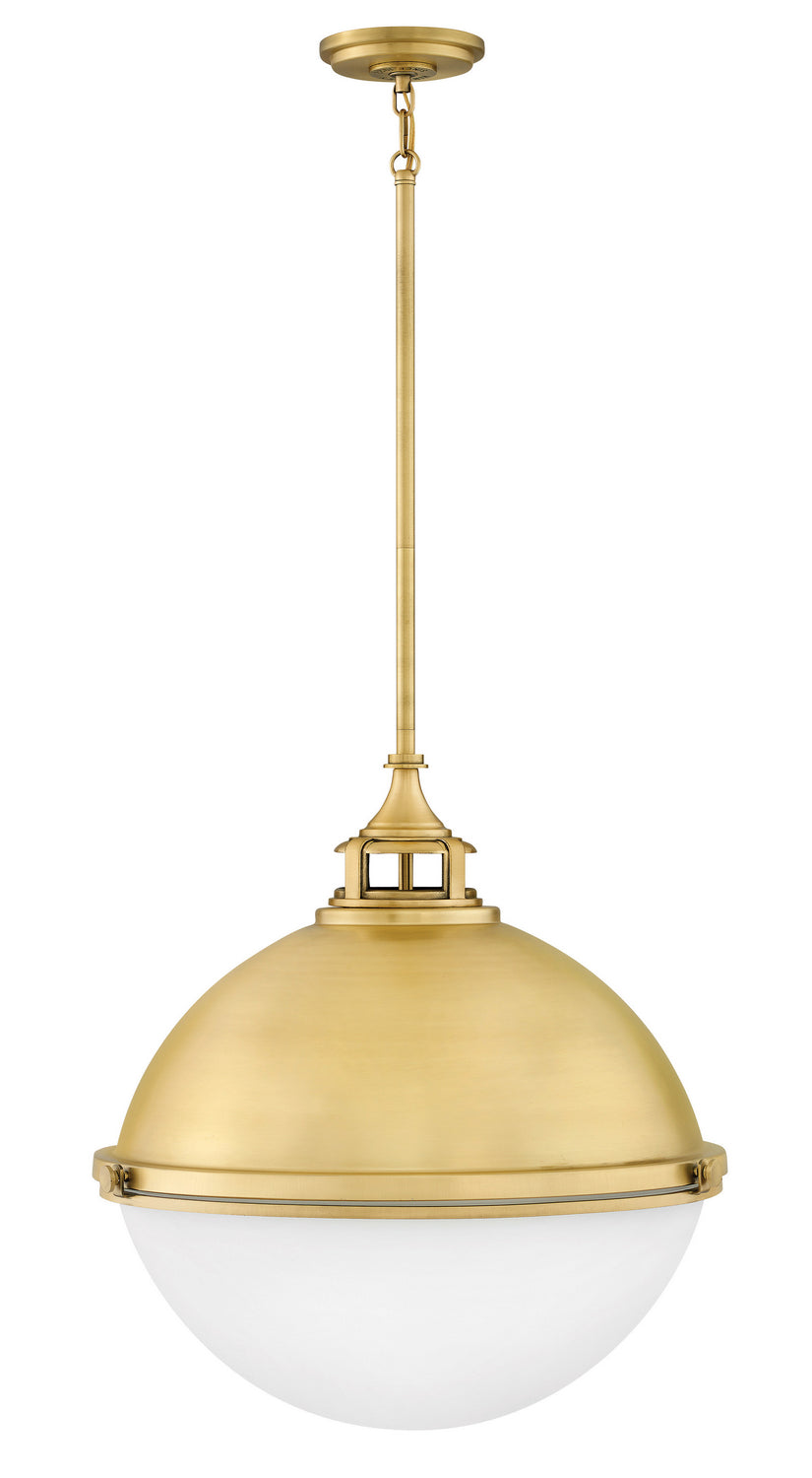 Fletcher Chandelier by Hinkley – Lights: 3 Light (22.00"L x 22.00"W x 23.00"H) – Finish: Satin Brass with Etched Opal Glass – Hinkley-4836SA