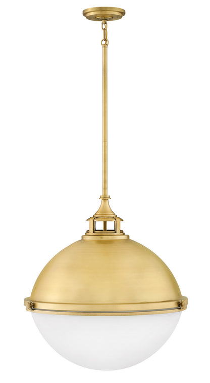 Fletcher Chandelier by Hinkley – Lights: 3 Light (22.00"L x 22.00"W x 23.00"H) – Finish: Satin Brass with Etched Opal Glass – Hinkley-4836SA