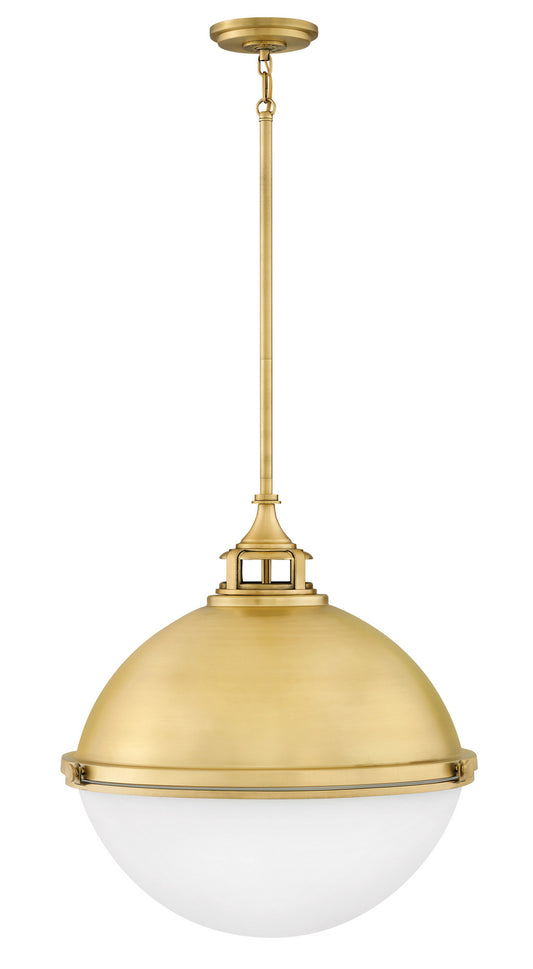 Fletcher Chandelier by Hinkley – Lights: 3 Light (22.00"L x 22.00"W x 23.00"H) – Finish: Satin Brass with Etched Opal Glass – Hinkley-4836SA