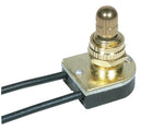 Satco On-Off Metal Rotary Switch, 3/8" Metal Bushing, Single Circuit, 6A-125V, 3A-250V Rating, Brass Plated / Steel, alternate view [Satco-90-501|CUSTOM|1]