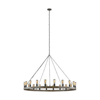 Buy weathered-oak-wood-antique-forged-iron Avenir Outdoor (Damp) Chandelier by Visual Comfort Studio