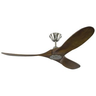 Buy brushed-steel-finish-with-dark-walnut-blades Maverick Outdoor (Damp) Ceiling Fan by Visual Comfort Fan