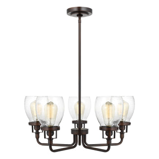 Buy bronze-with-clear-seeded-glass Belton Chandelier by Generation Lighting