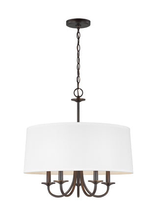 Buy bronze-with-white-linen-glass Seville Outdoor (Damp) Chandelier by Generation Lighting