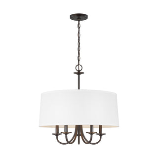 Buy bronze-with-white-linen-glass Seville Outdoor (Damp) Chandelier by Generation Lighting