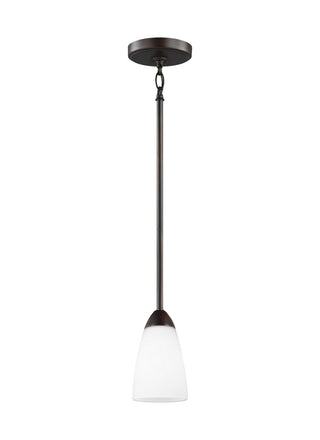 Buy bronze-with-etched-white-inside-glass Seville Outdoor (Damp) Pendant by Generation Lighting