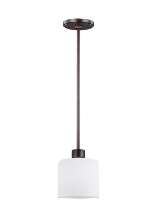 Buy bronze-with-etched-white-inside-glass-and-white-shade Canfield Outdoor (Damp) Pendant by Generation Lighting