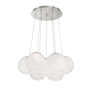 Buy brushed-nickel-and-white-shade Cosmic Chandelier by Modern Forms