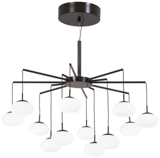 Buy bronze-with-gold-dust-with-etched-white-glass-and-white-shade George&#39;s Web Chandelier by George Kovacs