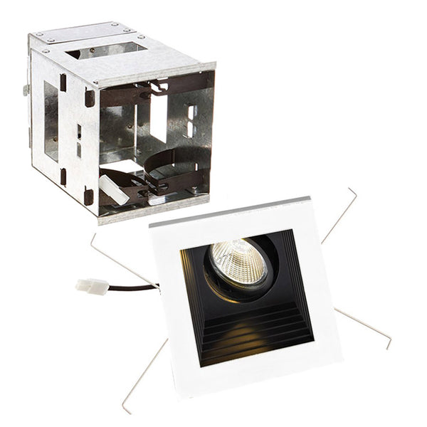 Die-cast aluminum heat sink painted black. Trim, housing and junction box are 20 gauge steel. Frame and hanger bars are heavy gauge galvanized steel LED Single Light Remodel Housing with Trim and Light Engine Accessory by W.A.C. Lighting