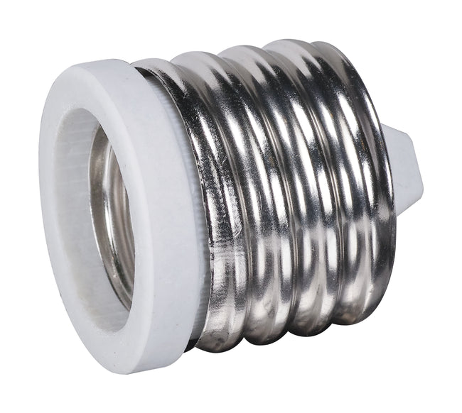 Satco E39 Mogul to E26 Medium Base Reducer, 660W, 600V, White, alternate view [Satco-92-410|CUSTOM|1]