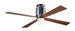 Modern Fan Co Lapa Flush 50" Ceiling Fan with Light - Damp Rated - Bright Nickel Finish with Mahogany Blades, Handheld Remote Control (2-wire) [Modern Fan Co-LAP-FM-BN-50-MG-552-003|MAIN]