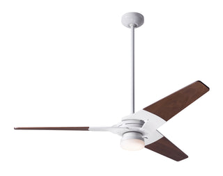 Buy gloss-white-finish-with-mahogany-blades Torsion Ceiling Fan by Modern Fan Co