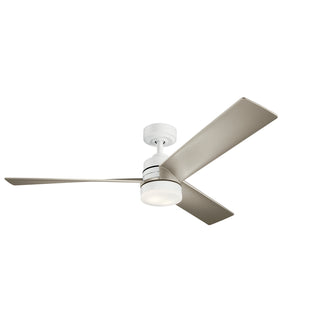 Buy white-finish-with-silver-blades Spyn Ceiling Fan with Light by Kichler