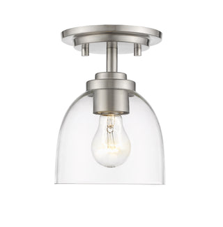 Buy brushed-nickel-with-clear-glass-and-clear-shade Ashton Outdoor (Damp) Flush Mount Light by Z-Lite