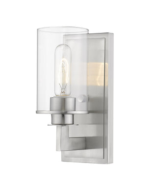 Buy brushed-nickel-with-clear-glass Savannah Outdoor (Damp) Sconce by Z-Lite
