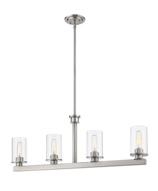 Buy brushed-nickel-with-clear-glass Savannah Chandelier by Z-Lite