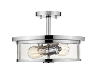 Buy chrome-with-clear-glass Savannah Semi-Flush Mount Ceiling Light by Z-Lite