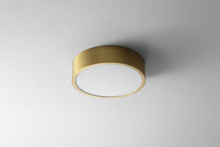 Buy aged-brass-with-matte-white-glass Peepers Outdoor (Damp) Ceiling Light by Quorum