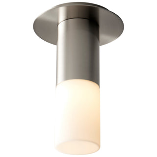 Buy satin-nickel-with-satin-opal-glass-and-white-shade Pilar Outdoor (Damp) Ceiling Mount Light by Oxygen