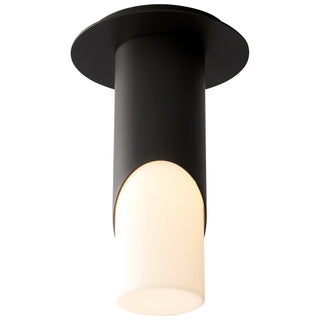 Buy black-with-matte-white-glass-and-white-shade Ellipse Outdoor (Damp) Ceiling Mount Light by Oxygen