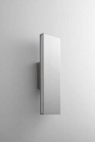 Buy satin-nickel Profile Outdoor (Damp) Sconce by Oxygen