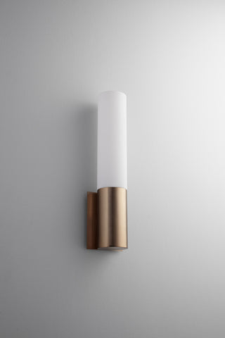 Buy satin-copper-with-matte-white-glass Magnum Outdoor (Damp) Sconce by Oxygen