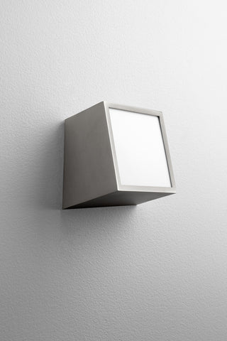 Buy satin-nickel-with-matte-white-glass Zeta Outdoor (Damp) Sconce by Quorum