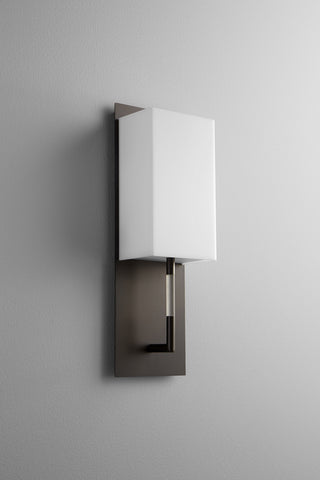 Buy oiled-bronze-with-matte-white-glass-and-white-shade Epoch Outdoor (Damp) Sconce by Oxygen
