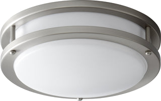 Buy satin-nickel-with-matte-white-glass Oracle Outdoor (Damp) Ceiling Mount Light by Oxygen