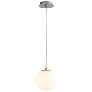Buy polished-nickel-with-satin-opal-glass Luna Outdoor (Damp) Pendant by Oxygen