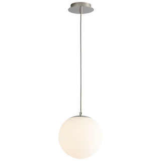 Buy polished-nickel-with-satin-opal-glass-and-white-shade Luna Outdoor (Damp) Pendant by Quorum