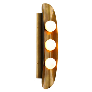 Buy vintage-brass-bronze-accents-with-opal-white-glass Hopper Sconce by Corbett Lighting