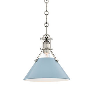 Buy polished-nickel-blue-bird Painted No. Outdoor (Damp) Pendant by Hudson Valley